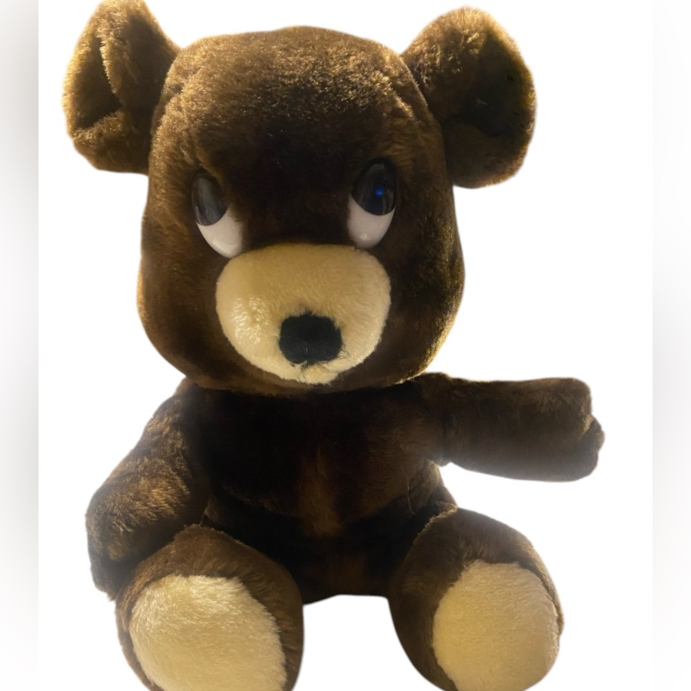 Vintage 1975 R. Dakin Dark Brown Teddy Bear Plush Stuffed Animal Toy 14" Sitting